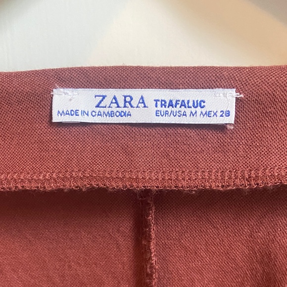 Zara Deep Rust Wrap Long Sleeve Blouse 
Size Medium - Picture 2 of 7
